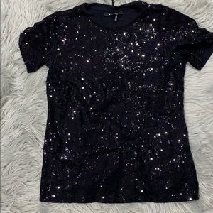 Sequin short sleeve top